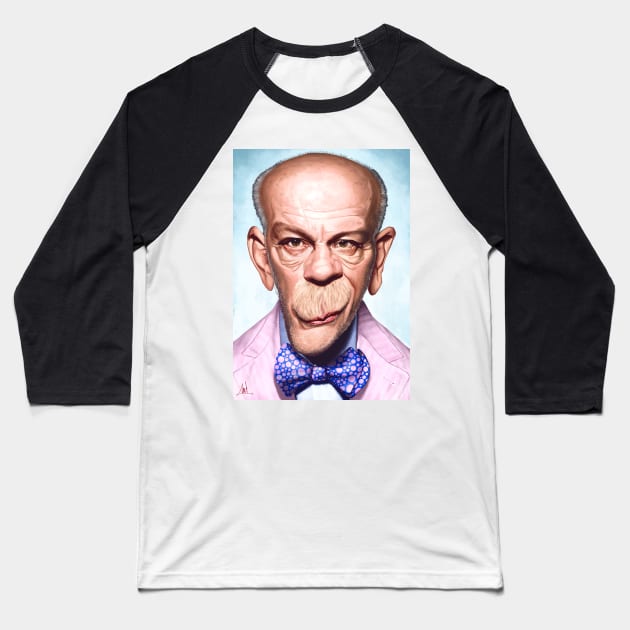 John Malkovich Baseball T-Shirt by metmangindaan